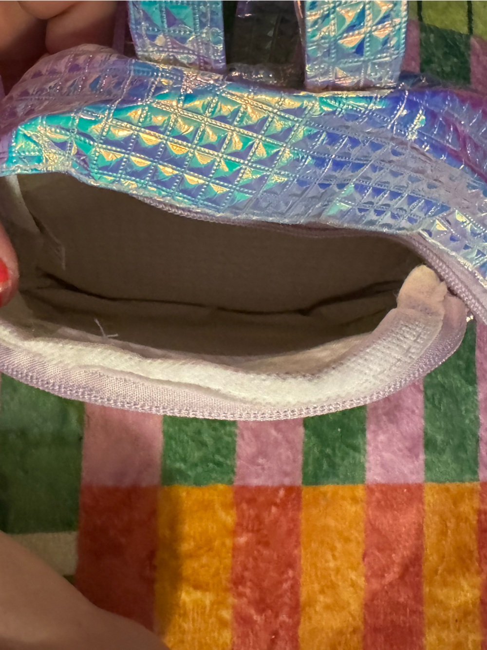 Holographic Mini Backpack - Iridescent Purple - Picture 2 of 3